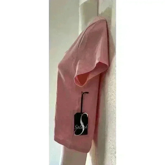 Splash Juniors XL Pink V Neck Short Sleeve Pullover Tshirt - Picture 10 of 10